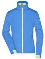 Dames Sport Softshell jas Daiber JN1125 Brigt Blue-Brigt Yellow